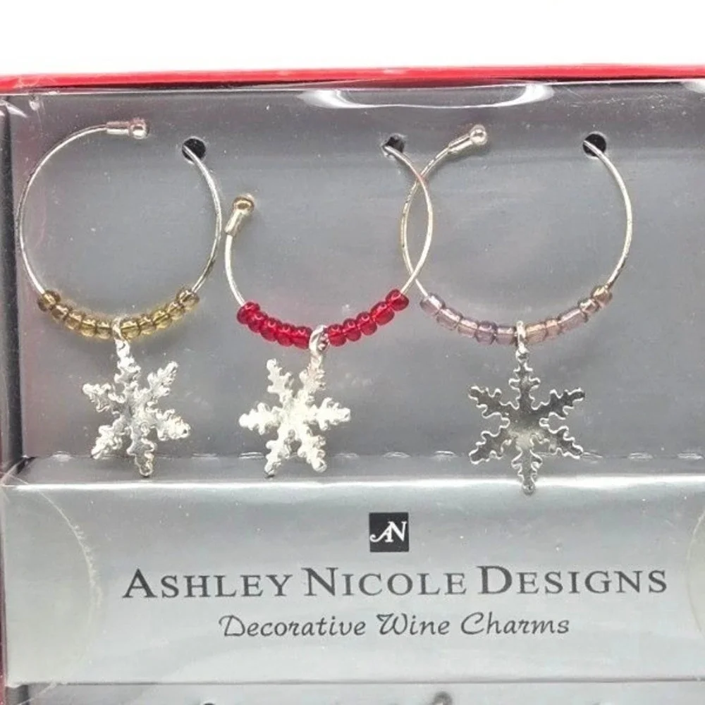 Ashley Nicole Designs‎ Decorative Wine Charms Snowflake Set of 6
